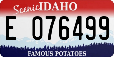 ID license plate E076499