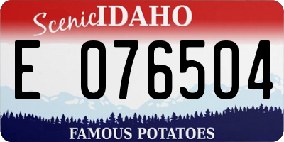 ID license plate E076504