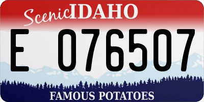 ID license plate E076507
