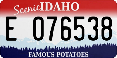 ID license plate E076538
