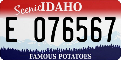 ID license plate E076567