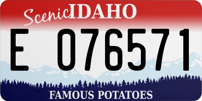 ID license plate E076571