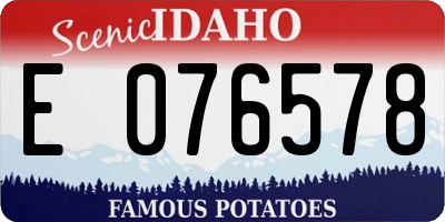 ID license plate E076578