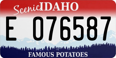 ID license plate E076587