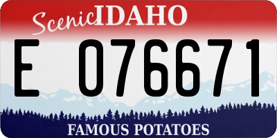 ID license plate E076671