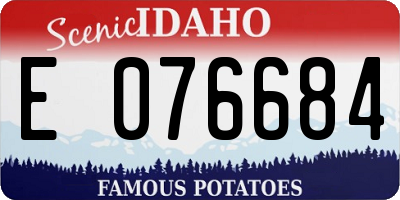 ID license plate E076684