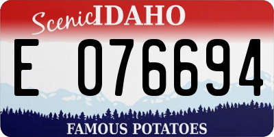ID license plate E076694
