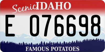 ID license plate E076698