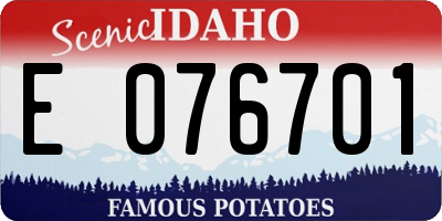 ID license plate E076701