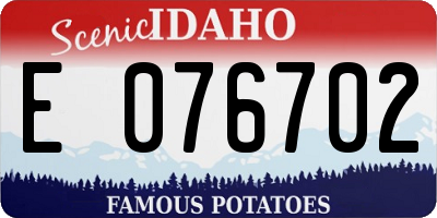 ID license plate E076702