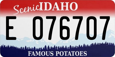 ID license plate E076707