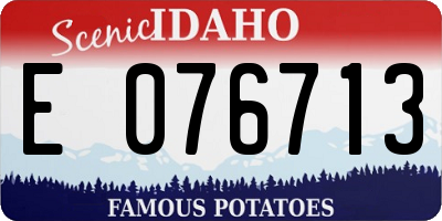 ID license plate E076713
