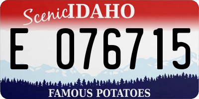ID license plate E076715