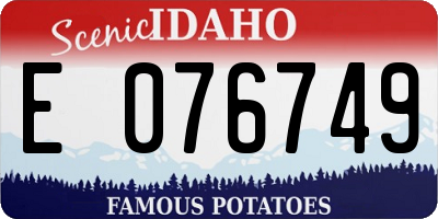 ID license plate E076749