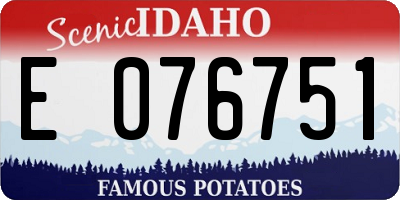 ID license plate E076751