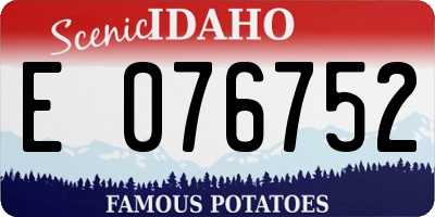 ID license plate E076752