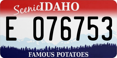 ID license plate E076753