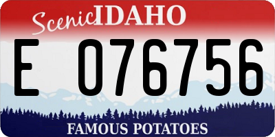ID license plate E076756