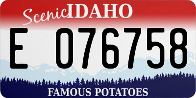 ID license plate E076758