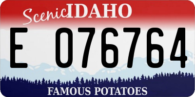 ID license plate E076764
