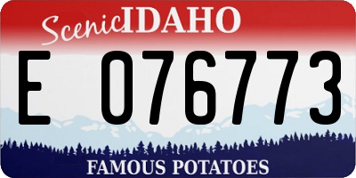 ID license plate E076773