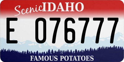 ID license plate E076777