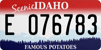ID license plate E076783