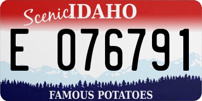 ID license plate E076791