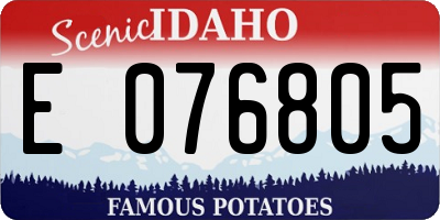 ID license plate E076805