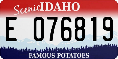 ID license plate E076819