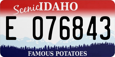ID license plate E076843