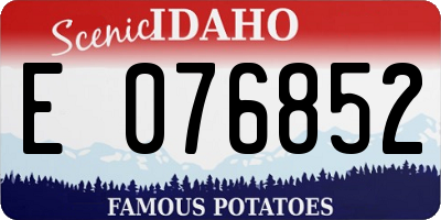 ID license plate E076852