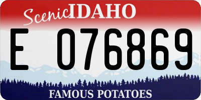 ID license plate E076869