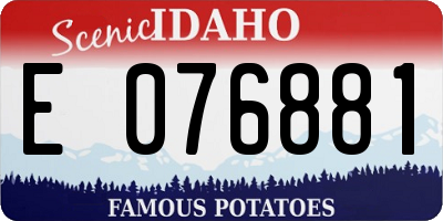 ID license plate E076881