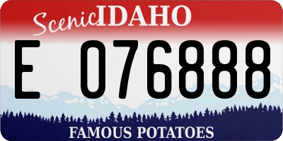 ID license plate E076888
