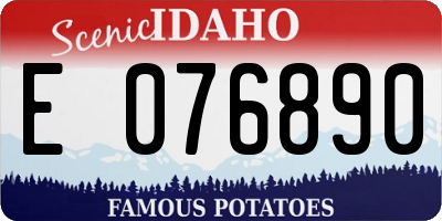ID license plate E076890