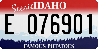ID license plate E076901