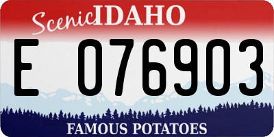 ID license plate E076903