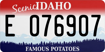 ID license plate E076907