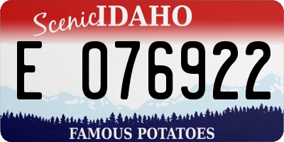 ID license plate E076922