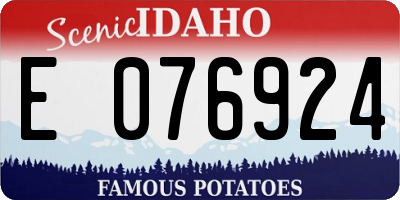 ID license plate E076924
