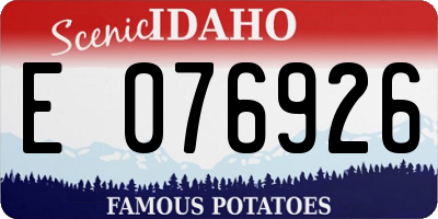 ID license plate E076926