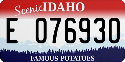 ID license plate E076930