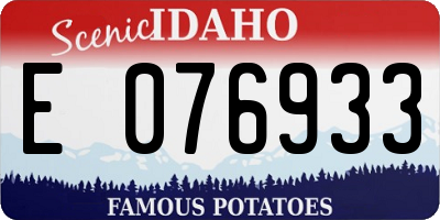 ID license plate E076933
