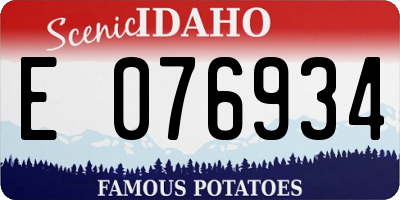 ID license plate E076934