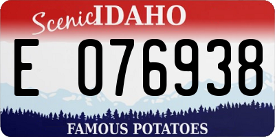 ID license plate E076938