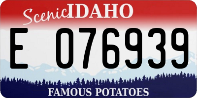 ID license plate E076939