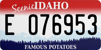 ID license plate E076953