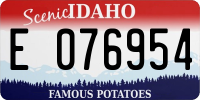 ID license plate E076954