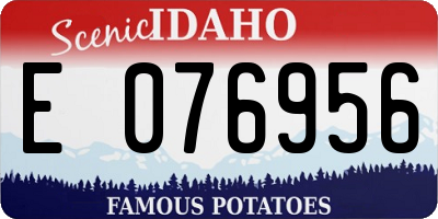ID license plate E076956